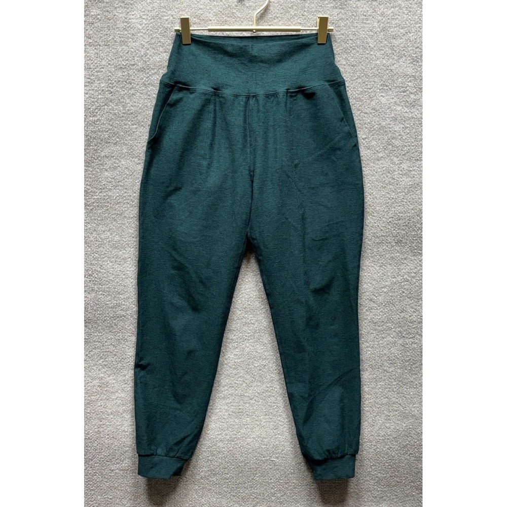Beyond Yoga Green Spacedye High Waisted Jogger Pants Women Small Pockets 25" EUC